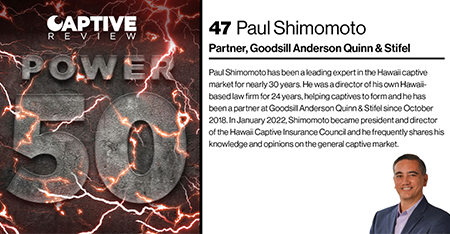 Paul Shimomoto recognized in Captive Review’s 2023 Power 50 List