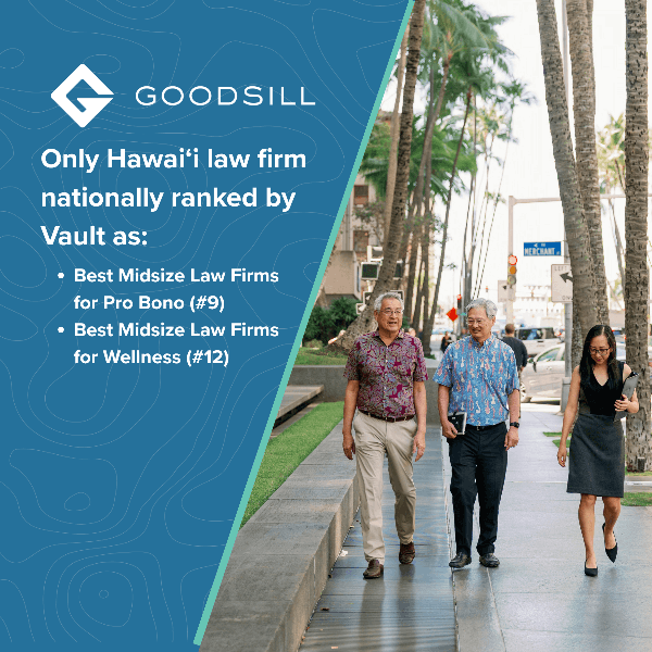 Only Hawai's Law firm nationally ranked by Vault as